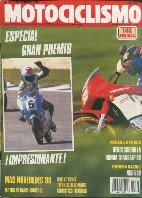 MOTOCICLISMO Nº 1106. 4 MAYO 1989. ESPECIAL GRAN PREMIO.