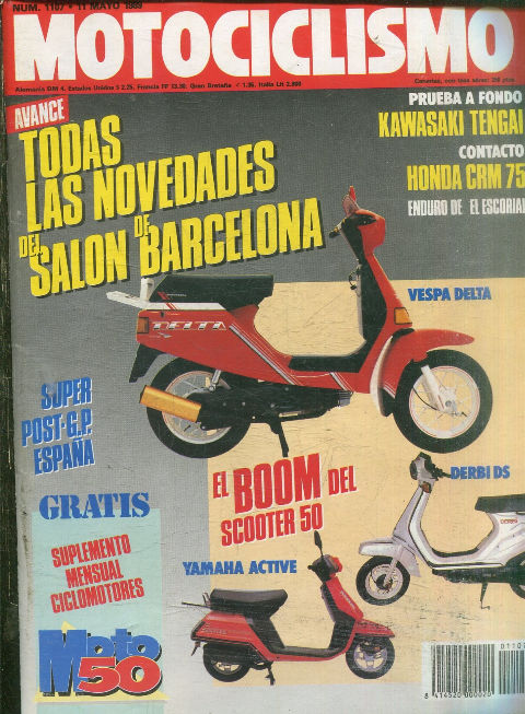 MOTOCICLISMO Nº 1107. 11 MAYO 1989. TODOS LAS NOVEDADES DEL SALON DE BARCELONA.