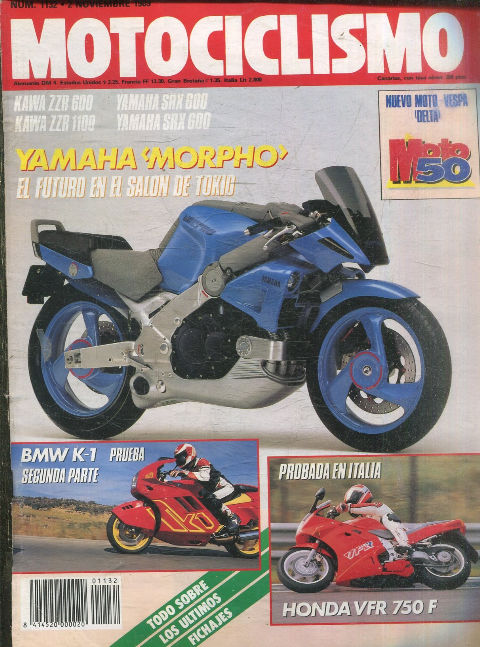 MOTOCICLISMO Nº 1132. 2 NOVIEMBRE 1989. YAMAHA MORPHO.