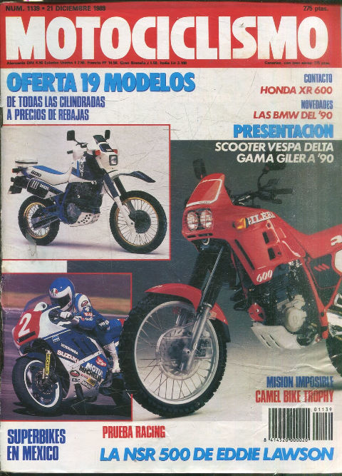 MOTOCICLISMO Nº 1139.21 DICIEMBRE. 1989. OFERTA 19 MODELOS.