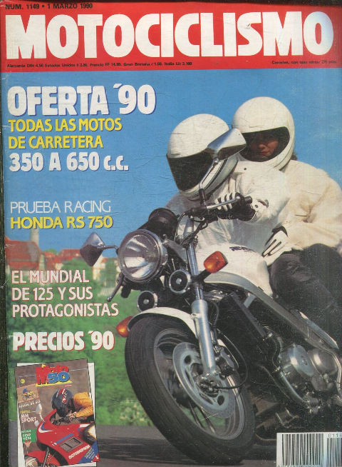 MOTOCICLISMO Nº 1149. 1 MARZO 1990. OFERTA ´90,