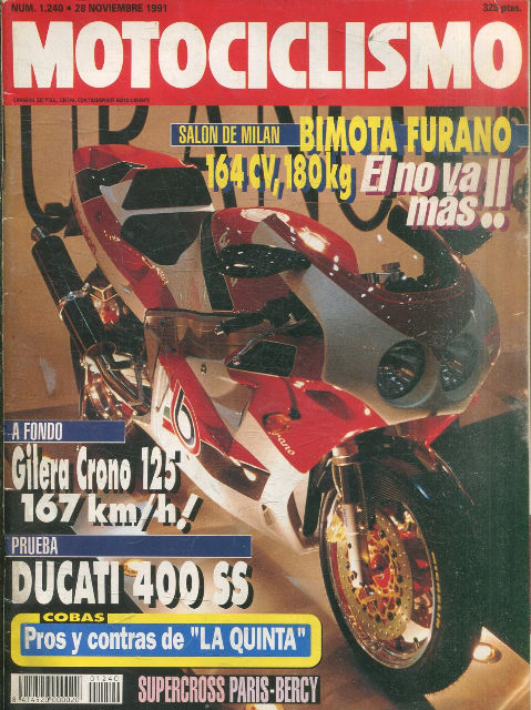 MOTOCICLISMO Nº 1240. 28 NOVIEMBRE 1991. BIMOTA FURANO.