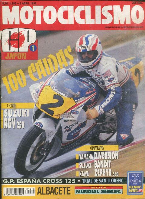 MOTOCICLISMO Nº 1258. 2 ABRIL 1992. 100 CAIDAS.