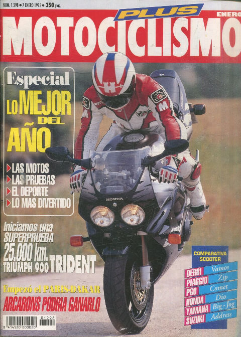 MOTOCICLISMO Nº 1298. 7 ENERO 1993. LO MEJOR DEL AÑO.