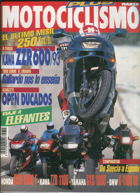 MOTOCICLISMO Nº 1306. 4 MARZO 1993. EL ULTIMO MISIL 250 KM/H.