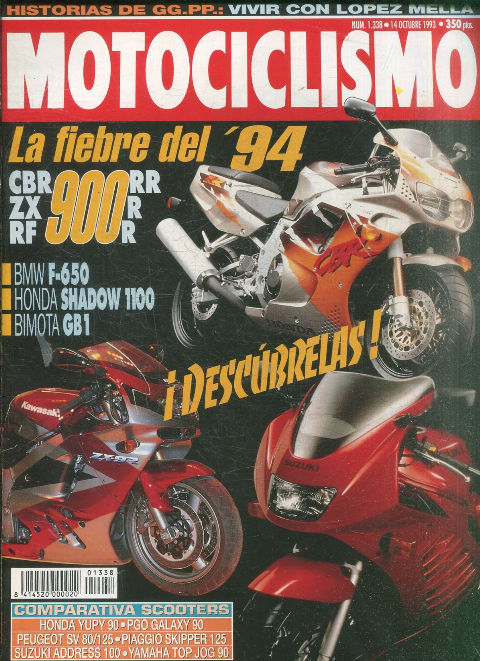 MOTOCICLISMO Nº 1338. 14 OCTUBRE 1993. LA FIEBRE DEL ´94.