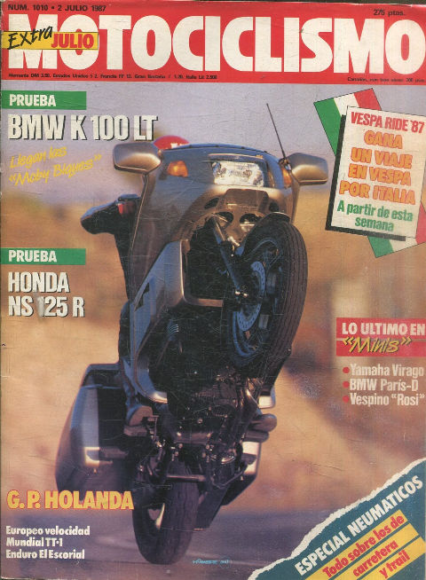 MOTOCICLISMO Nº 1987. 2 JULIO 1987. BMW K 100 LT.