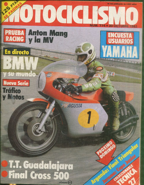 MOTOCICLISMO Nº 774. 30 OCTUBRE 1982. PRUEBA RACING.