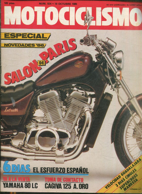 MOTOCICLISMO Nº 924. 19 OCTUBRE 1985. ESPACIAL. NOVEDADES ´86.