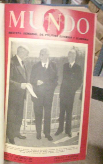 MUNDO REVISTA SEMANAL DE POLITICA EXTERIOR Y ECONOMIA. MAYO 1950- AGOSTO 1950, NUMS. 522-538 (LOTE DE 16 REVISTAS ENCUADERNADAS EN UN VOLUMEN).