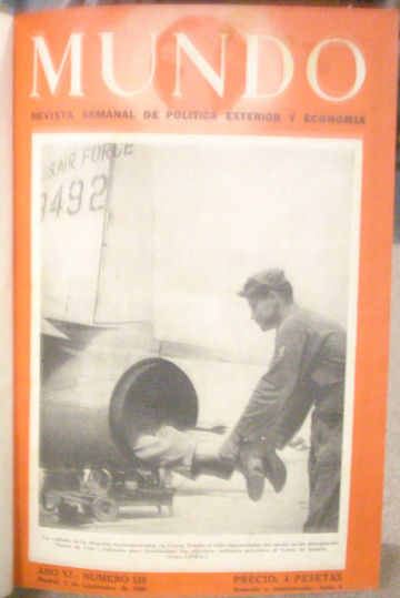 MUNDO REVISTA SEMANAL DE POLITICA EXTERIOR Y ECONOMIA. SEPTIEMBRE 1950- DICIEMBRE 1950, NUMS. 539-556 (LOTE DE 17 REVISTAS ENCUADERNADAS EN UN VOLUMEN).