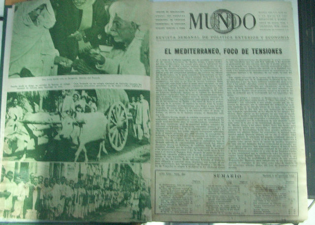 MUNDO. REVISTA SEMANAL DE POLITICA EXTERIOR Y ECONOMIA. NUMEROS 628 A 645. (LOTE DE 17 REVISTAS ENCUADERNADAS EN UN VOLUMEN).