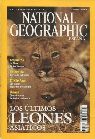 NATIONAL GEOGRAPHIC ESPAÑA. JUNIO 2001. LOS ULTIMOS LEONES ASIATICOS.