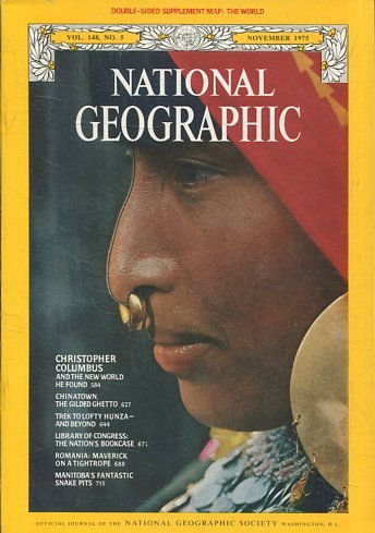 NATIONAL GEOGRAPHIC  VOL 148, No.5 NOVEMBER 1975. CHRISTOPHER COLUMBUS.