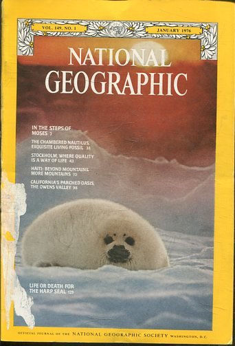 NATIONAL GEOGRAPHIC  VOL 149, No. 1 JANUARY 1976. IN THE STEPS OF MUSES.