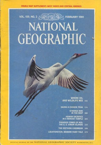 NATIONAL GEOGRAPHIC. VOL. 159, Nº 2. FEBRUARY 1981. WHERE OIL AND WILDLIFE MIX.