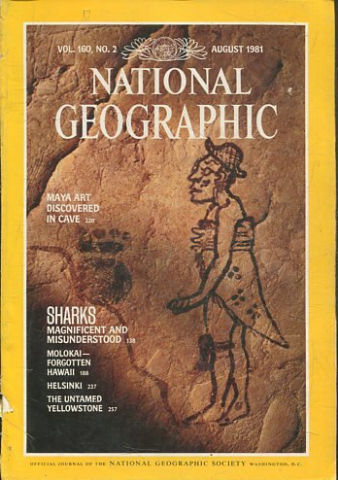 NATIONAL GEOGRAPHIC. VOL. 160, Nº 2. AUGUST 1981. MAYA ART DISCOVERED IN CAVE.