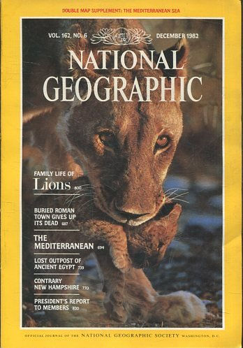 NATIONAL GEOGRAPHIC  VOL 162, No. 6 DECEMBER 1982. FAMILY LIFE OF LIONS.