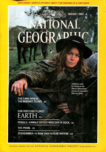 NATIONAL GEOGRAPHIC. VOL 168, Nº 2. AUGUST 1985. PLANET EARTH. FOSSILS. PEARLS. SENEGAMBIA. MURRAY RIVER.