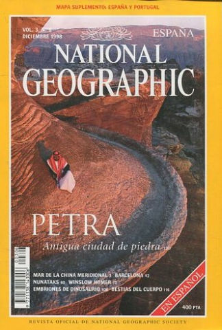 NATIONAL GEOGRAPHIC VOL. 3, Nº 6. DICIEMBRE 1998. ESPAÑA/ PORTUGAL. MAR DE CHINA. BARCELONA. NUNATAKS. HOMER. DINOSAURIOS. PARASITOS. PETRA.