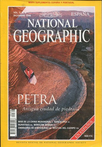 NATIONAL GEOGRAPHIC  VOL 3, No.6 DICIEMBRE 1998. PETRA. ANTIGUA CIUDAD DE PIEDRA.