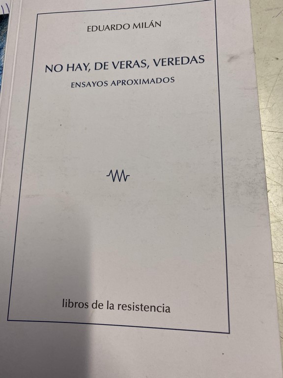 NO HAY, DE VERAS, VEREDAS. ENSAYOS APROXIMADOS.