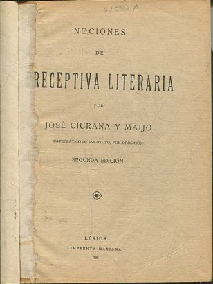 NOCIONES DE PRECEPTIVA LITERARIA.