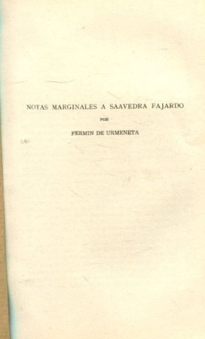 NOTAS MARGINALES A SAAVEDRA FAJARDO.