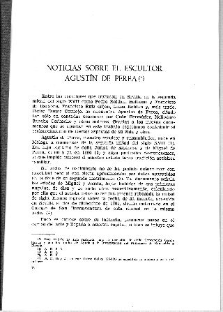 NOTICIAS SOBRE EL ESCULTOR AGUSTIN DE PEREA.