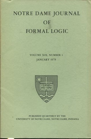 NOTRE DAME JOURNAL OF FORMAL LOGIC. VOLUME XIX, NUMBER 1, JANUARY 1978.