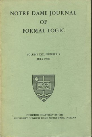 NOTRE DAME JOURNAL OF FORMAL LOGIC. VOLUME XIX, NUMBER 3, JULY 1978.