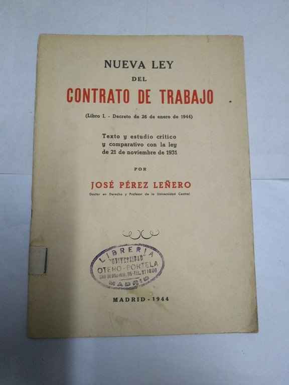 Nueva ley del contrato de trabajo