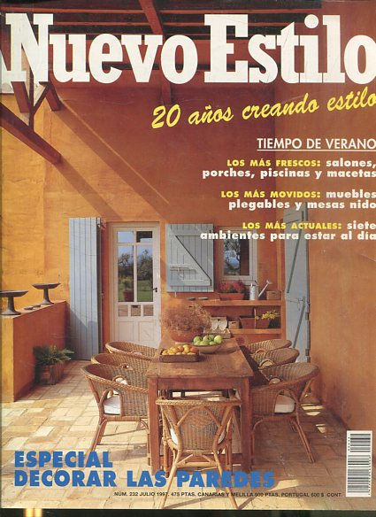 NUEVO ESTILO  Nº 232 JULIO 1997. ESPECIAL DECORAR LAS PAREDES.