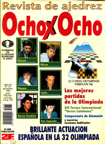 OCHO X OCHO REVISTA DE AJEDREZ. Nº 175, NOVIEMBRE 1996.