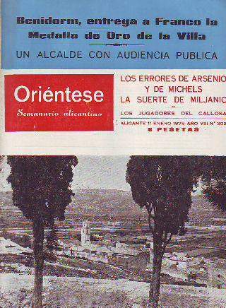 ORIENTESE SEMANARIO ALICANTINO. AÑO VIII NUMERO 302.