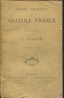 PAGES CHOISIES DE ANATOLE FRANCE.