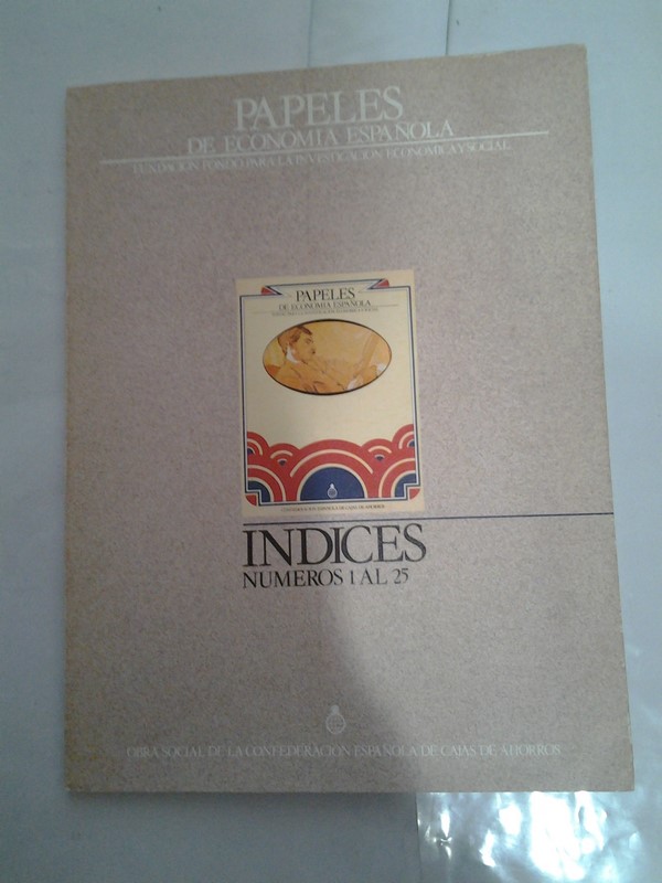 Papeles de Economia Española. Indices numeros 1 al 25