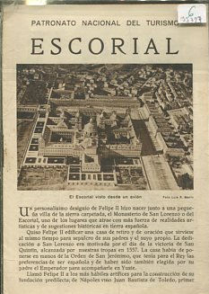 PATRONATO NACIONAL DEL TURISMO. ESCORIAL.