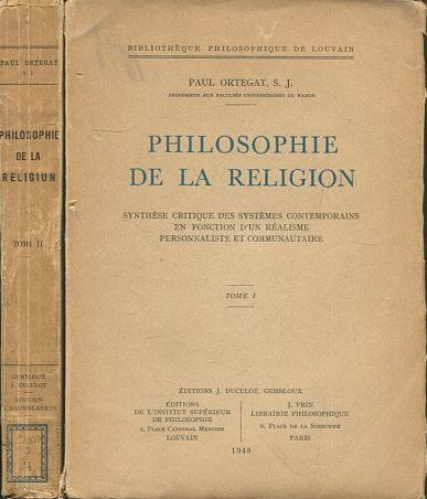 PHILOSOHIE DE LA RELIGION (2 TOMES).