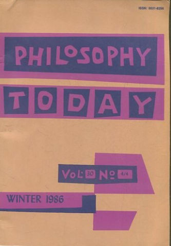 PHILOSOPHY TODAY. VOLUME 30 Nº 4/4.