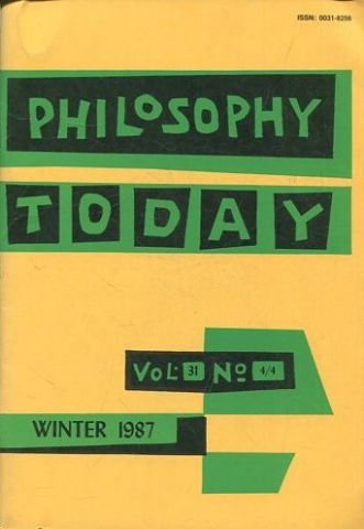 PHILOSOPHY TODAY. VOLUME 31 Nº 4/4.