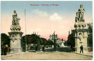 POSTAL ANTIGUA DE BARCELONA. ENTRADA AL PARQUE.