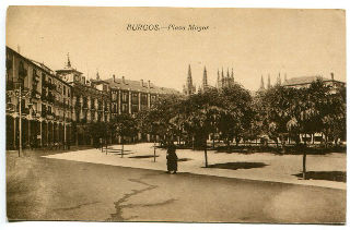 POSTAL ANTIGUA DE BURGOS: PLAZA MAYOR/OLD POSTCARD OF BURGOS: PLAZA MAYOR.