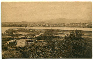 POSTAL ANTIGUA DE HENDAYA/CARTE POSTALE D' HENDAYE: VUE GENERALE D'HENDAYE (FRANCE) PRISE DE FUENTERRABIA (ESPAGNE).