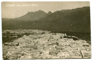 POSTAL ANTIGUA DE TETUAN. VISTA DESDE EL DERSA/OLD POSTCARD OF TETUAN (MOROCCO).