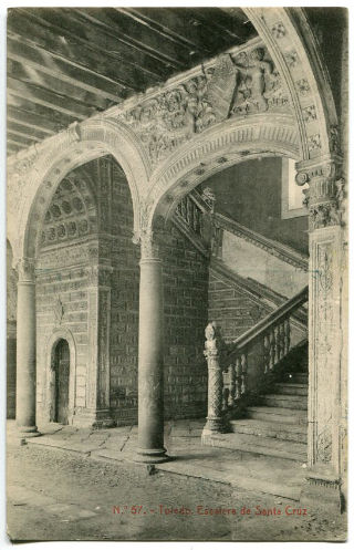 POSTAL ANTIGUA DE TOLEDO: ESCALERA DE SANTA CRUZ./OLD POSTCARD OF TOLEDO: ESCALERA DE SANTA CRUZ.