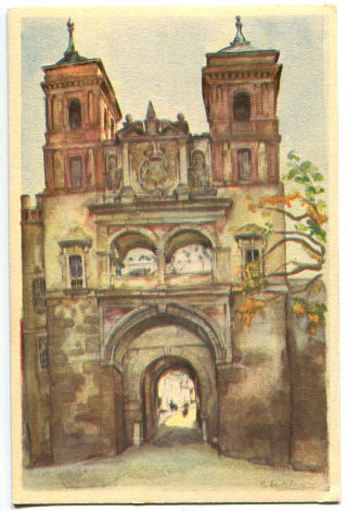 POSTAL ANTIGUA DE TOLEDO: PUERTA DEL CAMBRON/OLD POSTCARD OF TOLEDO: PUERTA DEL CAMBRON.