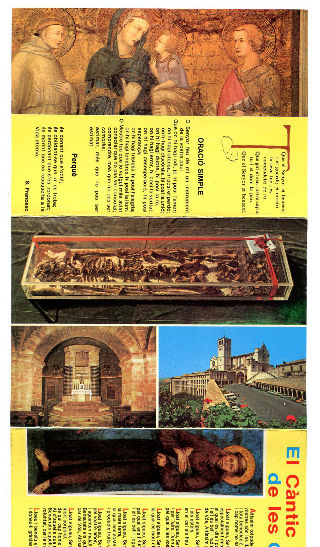 POSTAL DE LA BASILICA DE SANT FRANCESC D'ASSIS-SACRO CONVENTO (TRIPTICO DESPLEGABLE CON TEXTO AL DORSO)/POSTCARD: BASILICA DE SANT FRANCESC D'ASSIS-SACRO CONVENTO.