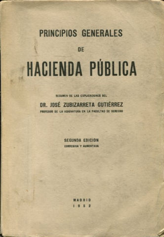 PRINCIPIOS GENERALES DE HACIENDA PÚBLICA.