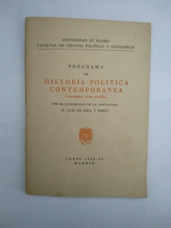 Programa de Historia Politica Contemporanea